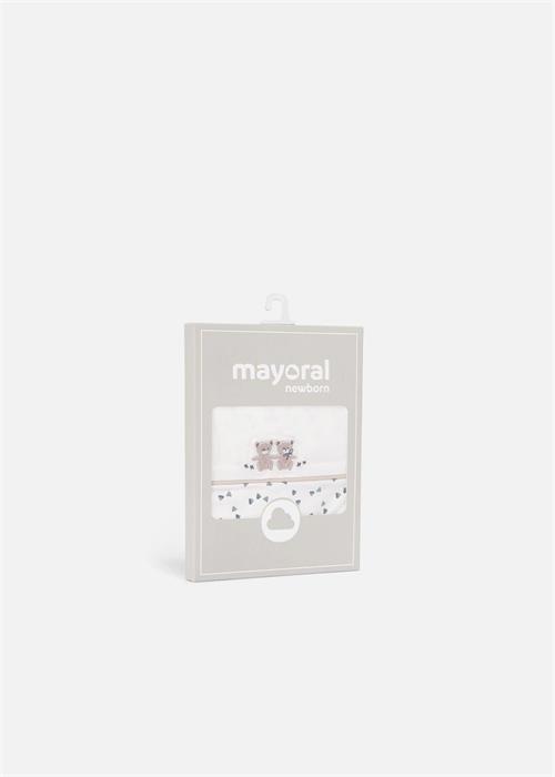 Mayoral Bebek 2li Ayıcık Desenli  Önlük Set Ekru 9074