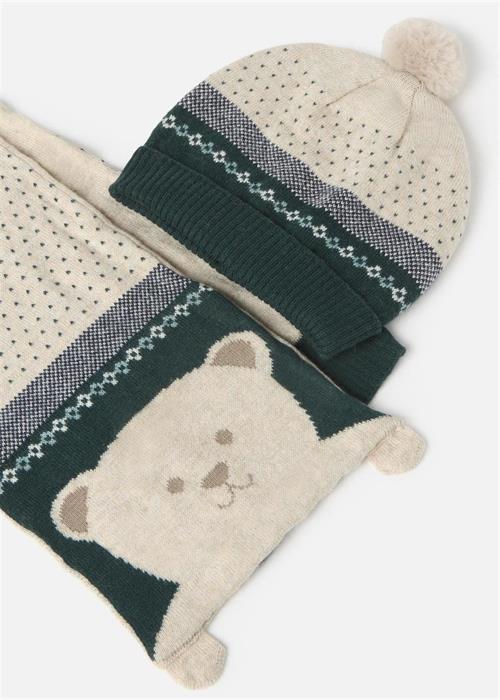 Mayoral Bebek Ayıcık Şapka Atkı Takımı Bej 10767