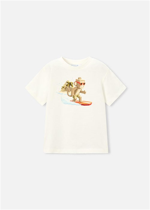 Mayoral Erkek Bebek Baskılı Tişört Beyaz 3077