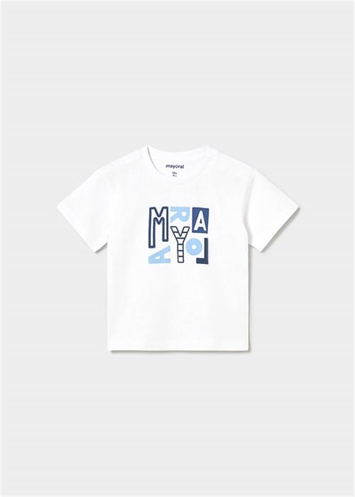 Mayoral Erkek Bebek Baskılı Tişört Beyaz 106