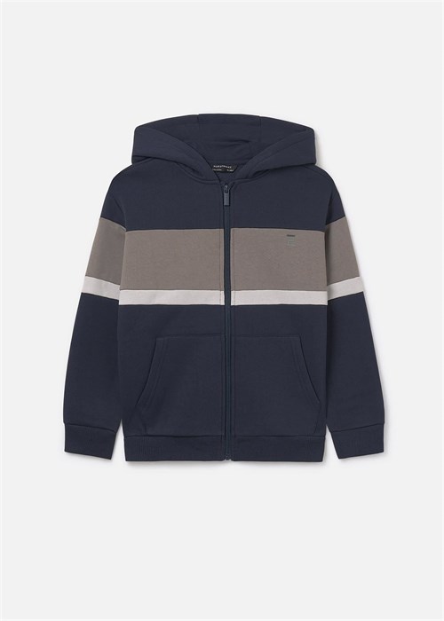 Mayoral Erkek Bebek Çizgili Fermuarlı Sweatshirt Lacivert 7418