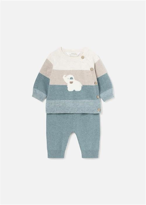 Mayoral Erkek Bebek Çizgili Kazak Pantolon Takım Mint 2518
