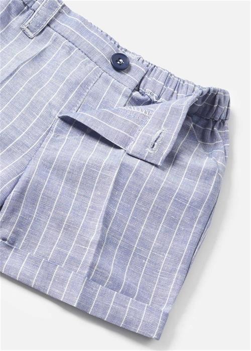 Mayoral Erkek Bebek Çizgili Keten Şort Mavi 1213