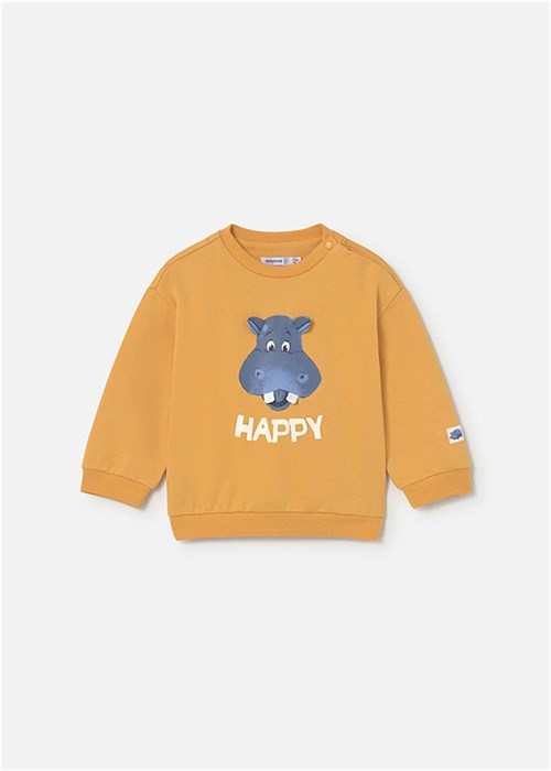 Mayoral Erkek Bebek Desenli Sweatshirt Sarı 1402