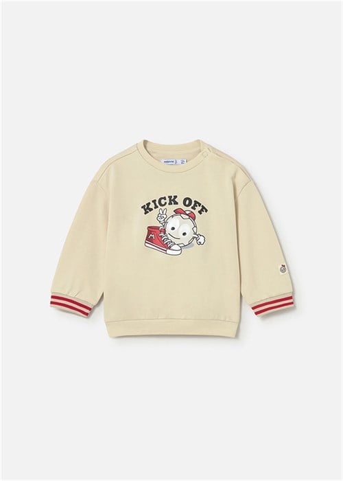 Mayoral Erkek Bebek Desenli Sweatshirt Krem 1402