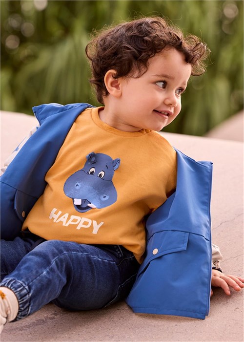 Mayoral Erkek Bebek Desenli Sweatshirt Sarı 1402