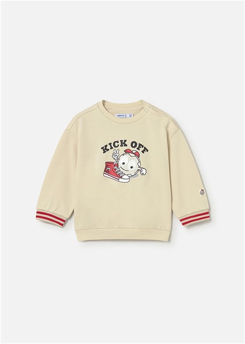 Mayoral Erkek Bebek Desenli Sweatshirt Krem 1402