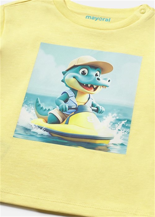 Mayoral Erkek Bebek Dinozor Baskılı Tişört Sarı 1015