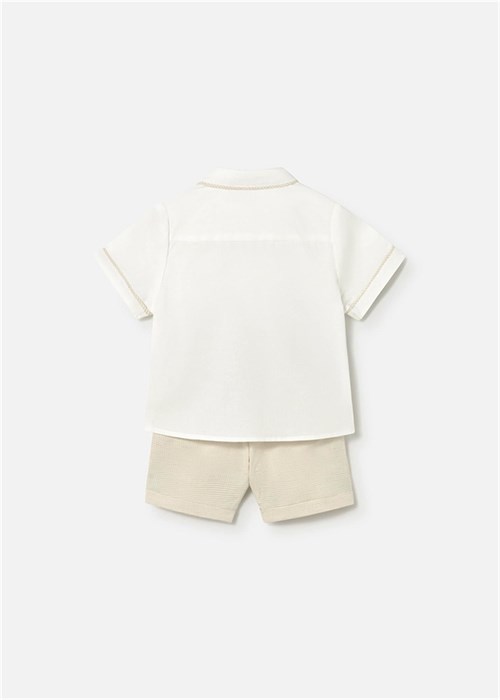 Mayoral Erkek Bebek Gömlek Bermuda Şort Takım Krem 1225
