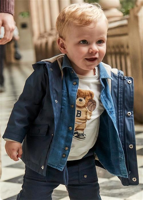 Mayoral Erkek Bebek Kapüşonlu Yağmurluk Lacivert 2429