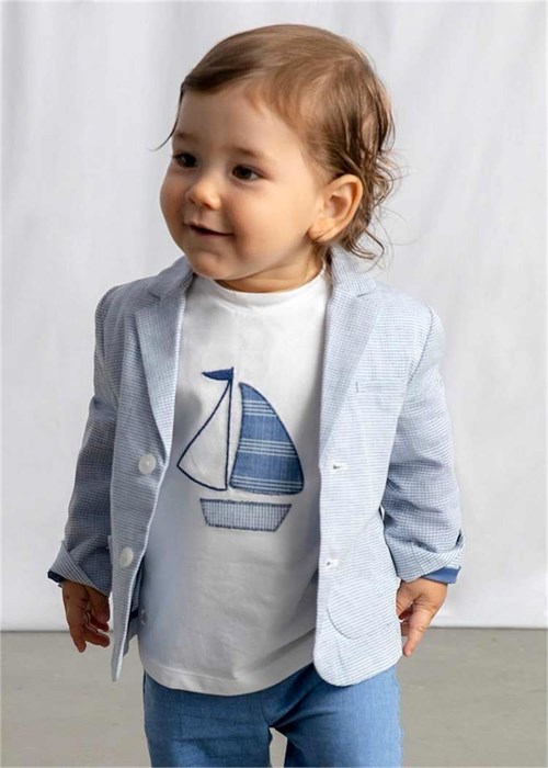 Mayoral Erkek Bebek Kareli Blazer Ceket Açık Mavi 1404