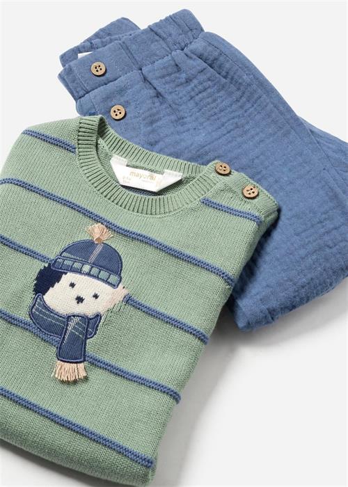 Mayoral Erkek Bebek Kazak Pantolon Takımı Yeşil 2517