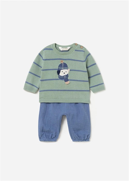 Mayoral Erkek Bebek Kazak Pantolon Takımı Yeşil 2517