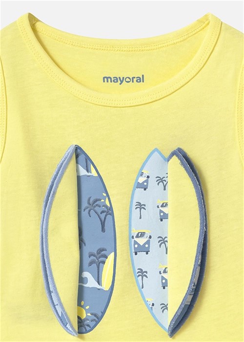 Mayoral Erkek Bebek Kolsuz Tişört Sarı 1069