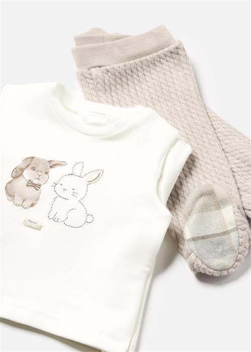 Mayoral Erkek Bebek Sweatshirt Tayt Takım Krem 2510