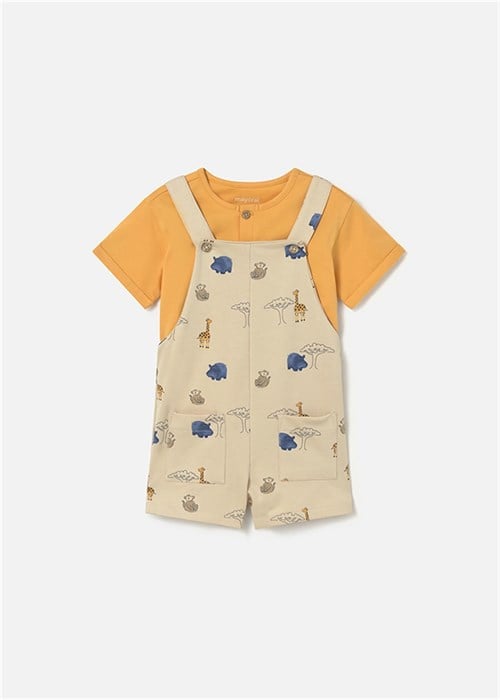 Mayoral Erkek Bebek Tişört Tulum Takım Krem 1664