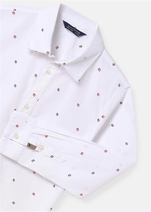 Mayoral Erkek Çocuk Baskılı Gömlek Beyaz 7108