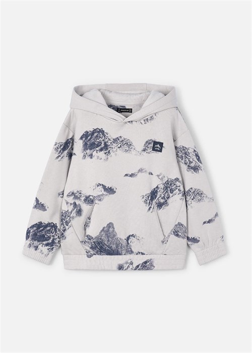 Mayoral Erkek Çocuk Baskılı Kapüşonlu Sweatshirt Gri 4403