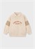 Mayoral Erkek Çocuk Baskılı Polo Yaka Sweatshirt Bej 4461