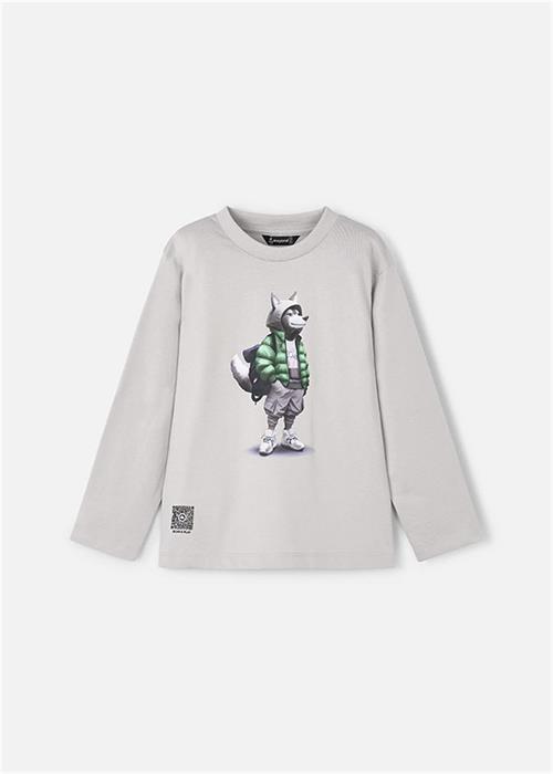 Mayoral Erkek Çocuk Baskılı Sweatshirt Gri 4083