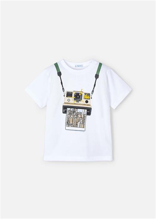 Mayoral Erkek Çocuk Baskılı Tişört Beyaz 3044