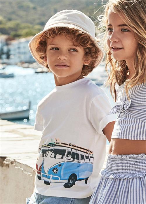 Mayoral Erkek Çocuk Baskılı Tişört Beyaz 3047