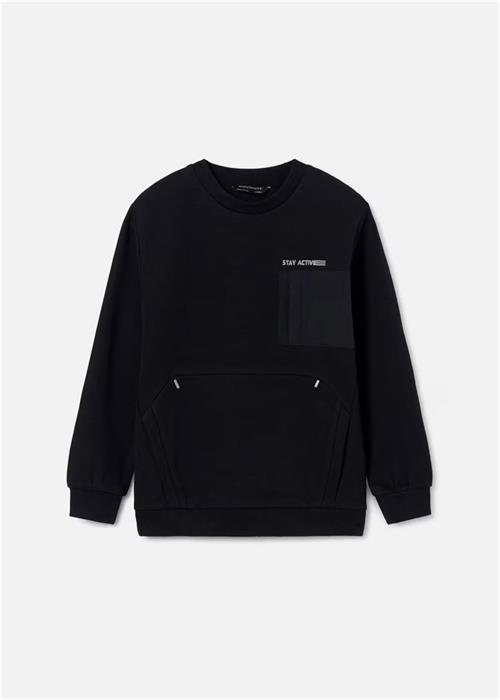 Mayoral Erkek Çocuk Cepli Sweatshirt Siyah 6468