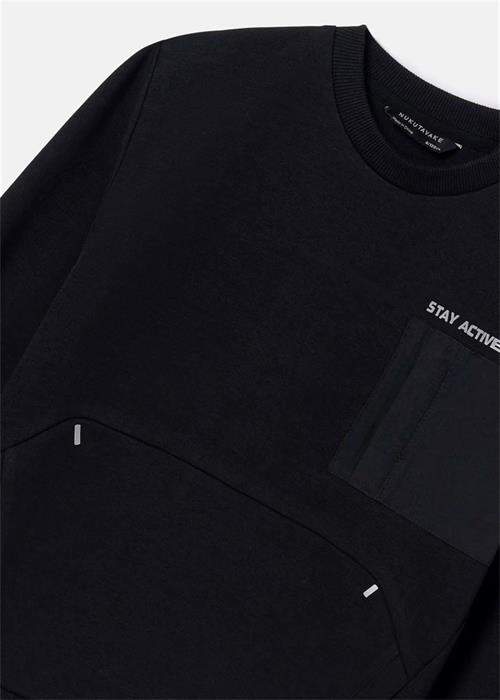 Mayoral Erkek Çocuk Cepli Sweatshirt Siyah 6468