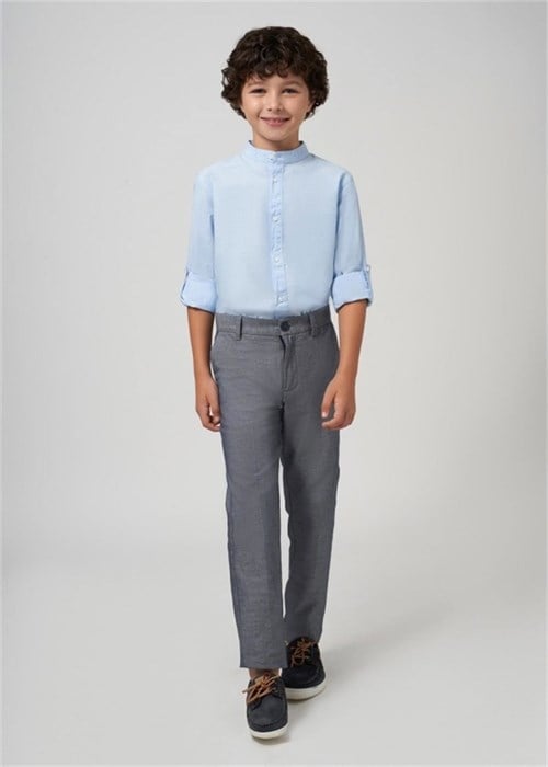 Mayoral Erkek Çocuk Chino Keten Pantolon Gri 6512