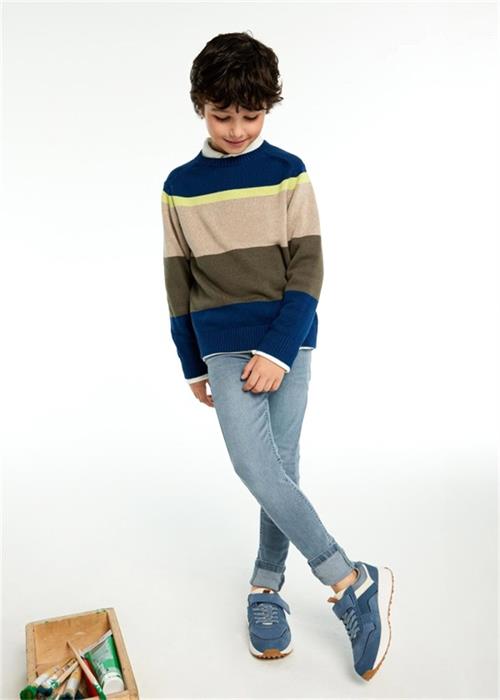 Mayoral Erkek Çocuk Çizgili Kazak Lacivert 7393