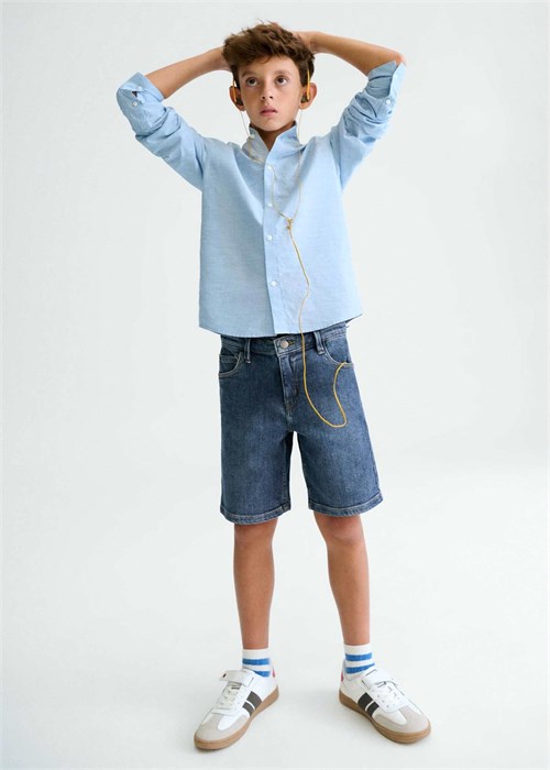 Mayoral Erkek Çocuk Denim Kot Şort Mavi 252