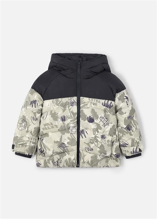 Mayoral Erkek Çocuk Desenli Şişme Mont Siyah 4417