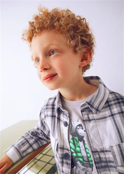 Mayoral Erkek Çocuk Ekose Gömlek Gri 4123