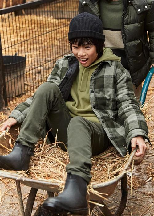 Mayoral Erkek Çocuk Ekose Kalın Ceket Yeşil 7106