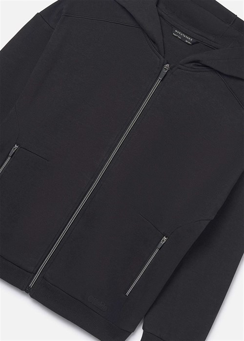 Mayoral Erkek Çocuk Fermuarlı Kapüşonlu Sweatshirt Ceket Siyah 6417