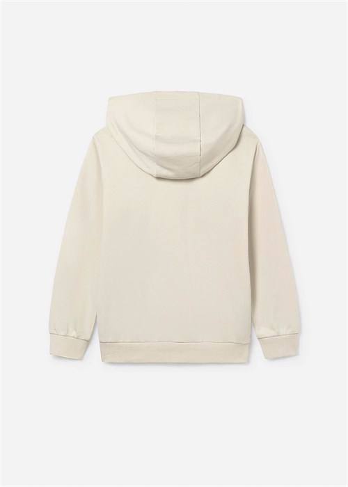 Mayoral Erkek Çocuk Fermuarlı Kapüşonlu Sweatshirt Ceket Krem 804
