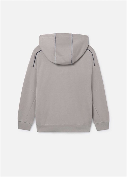 Mayoral Erkek Çocuk Fermuarlı Kapüşonlu Sweatshirt Ceket Taş 6417