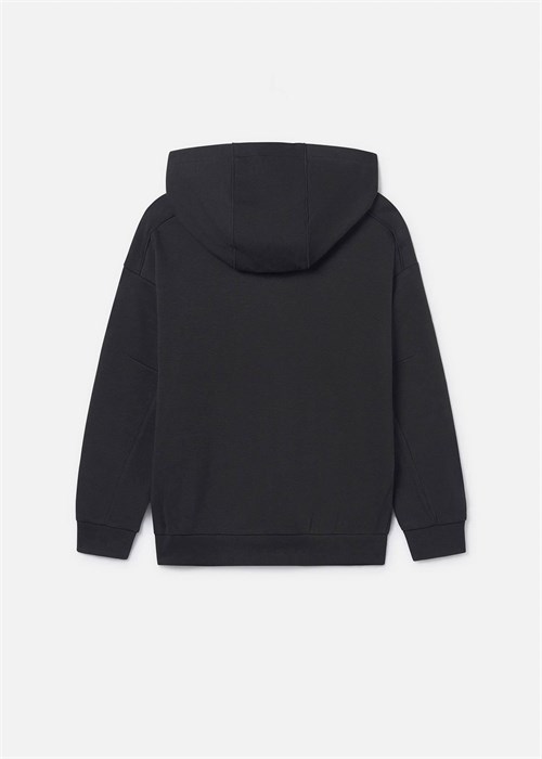 Mayoral Erkek Çocuk Fermuarlı Kapüşonlu Sweatshirt Ceket Siyah 6417