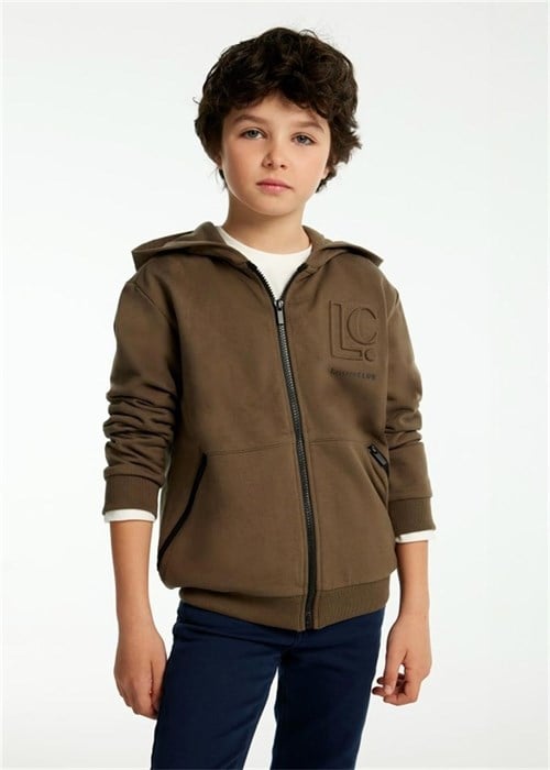 Mayoral Erkek Çocuk Fermuarlı Sweatshirt Vizon 7463