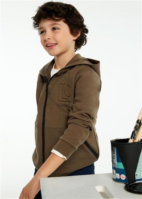 Mayoral Erkek Çocuk Fermuarlı Sweatshirt Vizon 7463