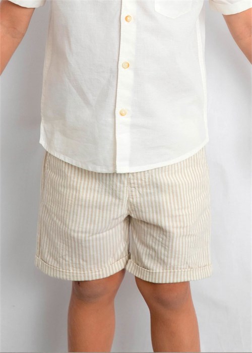 Mayoral Erkek Çocuk Gömlek Bermuda Şort Takım Krem 3217