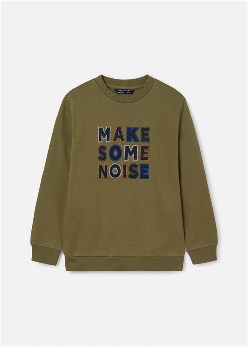 Mayoral Erkek Çocuk İşlemeli Sweatshirt Haki 7488