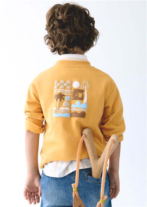Mayoral Erkek Çocuk Kabartmalı Sweatshirt Hardal 3434
