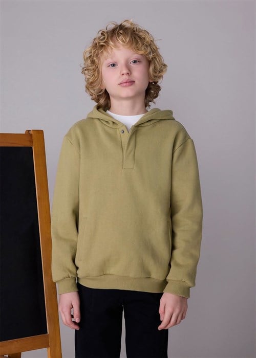 Mayoral Erkek Çocuk Kapüşonlu Sweatshirt Yeşil 7407