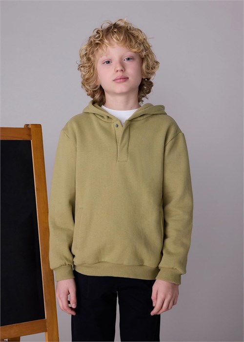 Mayoral Erkek Çocuk Kapüşonlu Sweatshirt Yeşil 7407