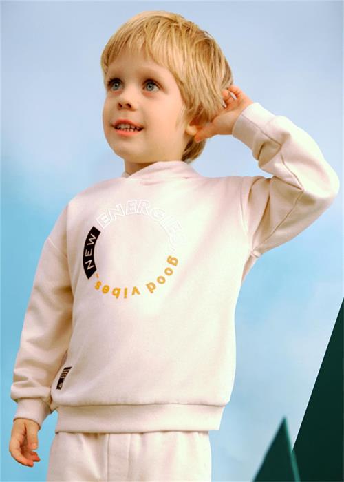 Mayoral Erkek Çocuk Kapüşonlu Sweatshirt Krem 3416