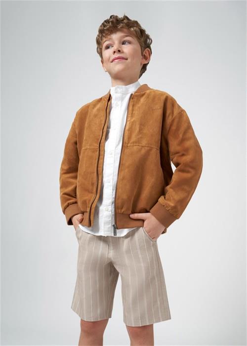 Mayoral Erkek Çocuk Keten Bermuda Şort Bej 6279