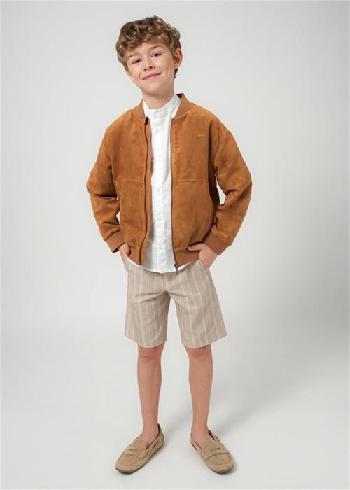 Mayoral Erkek Çocuk Keten Bermuda Şort Bej 6279