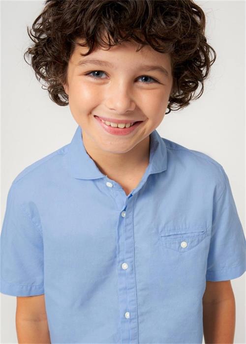 Mayoral Erkek Çocuk Kısa Kollu Gömlek Mavi 6116