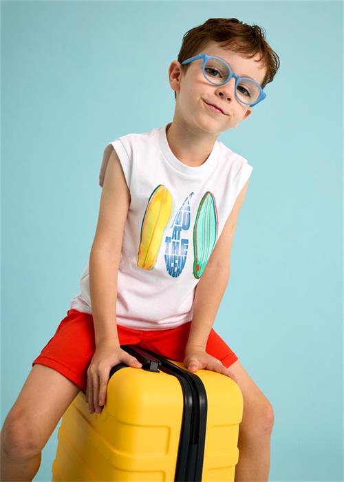 Mayoral Erkek Çocuk Kolsuz Tişört Beyaz 3053